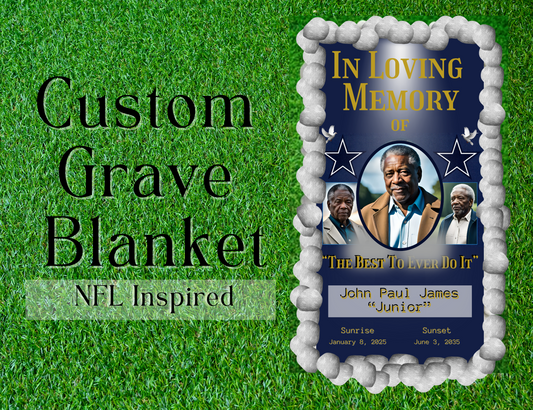 Custom Grave Blanket - NFL Inspired - In Loving Memory Grave Blanket