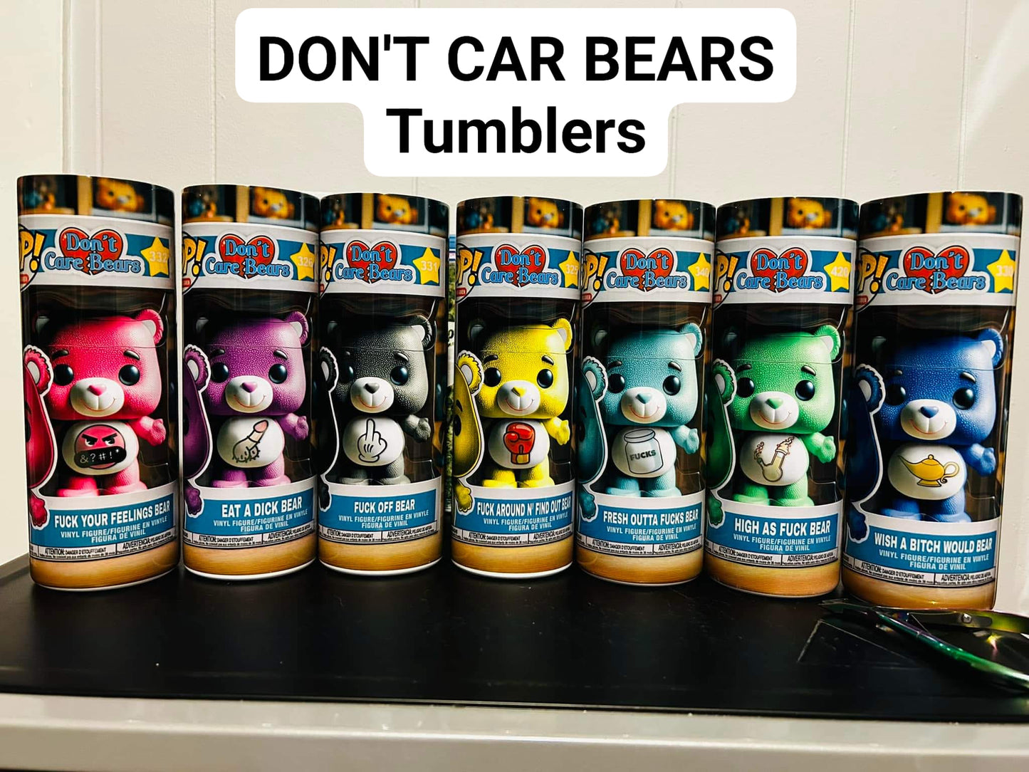 Don't Care Bear Tumblers